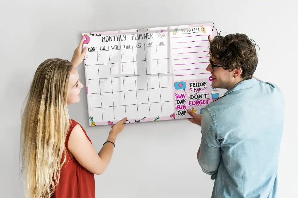 Tableau magnétique mensuel effaçable pour organisation