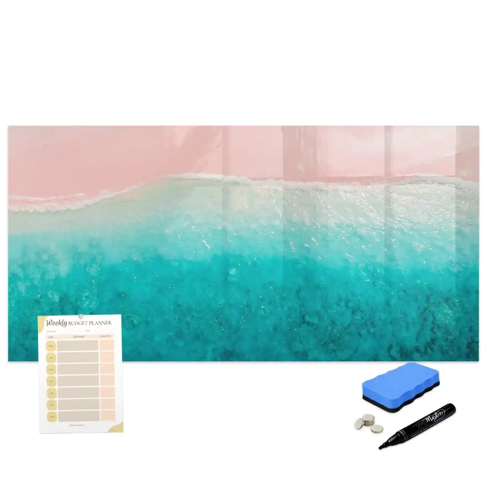 Tableau blanc magnétique effaçable à sec avec cadre doré
