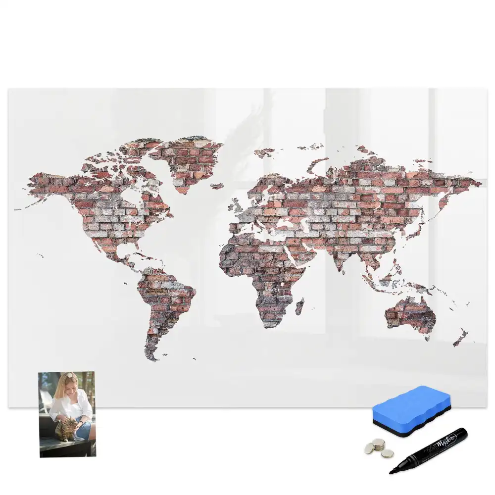 Tableau magnétique mural en forme de continents pour dessin