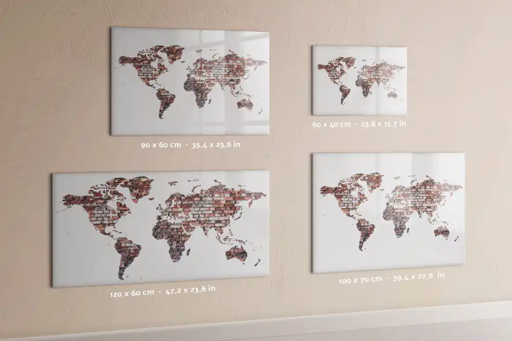 Tableau magnétique mural en forme de continents pour dessin