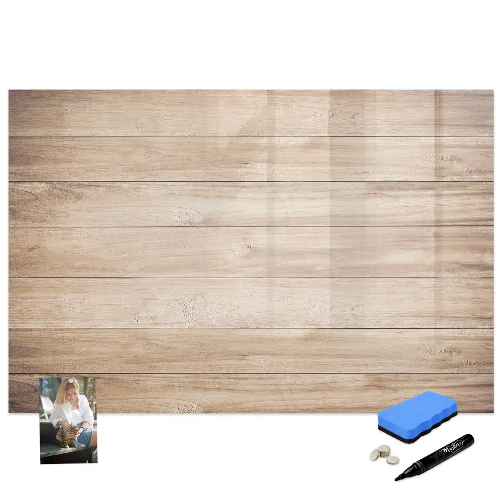 Tableau magnétique avec cadre en bois naturel