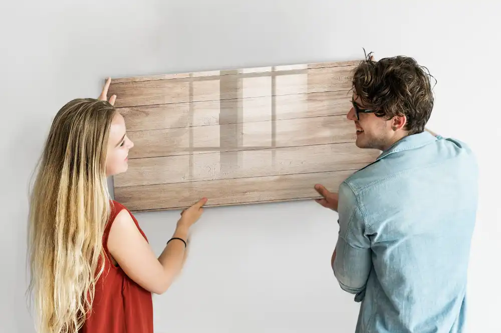 Tableau magnétique avec cadre en bois naturel