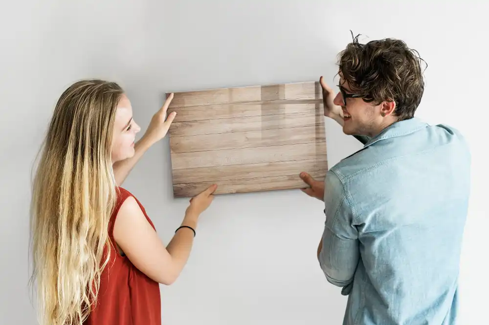 Tableau magnétique avec cadre en bois naturel