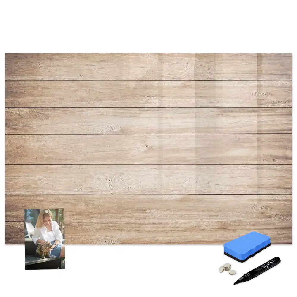 Tableau magnétique avec cadre en bois naturel