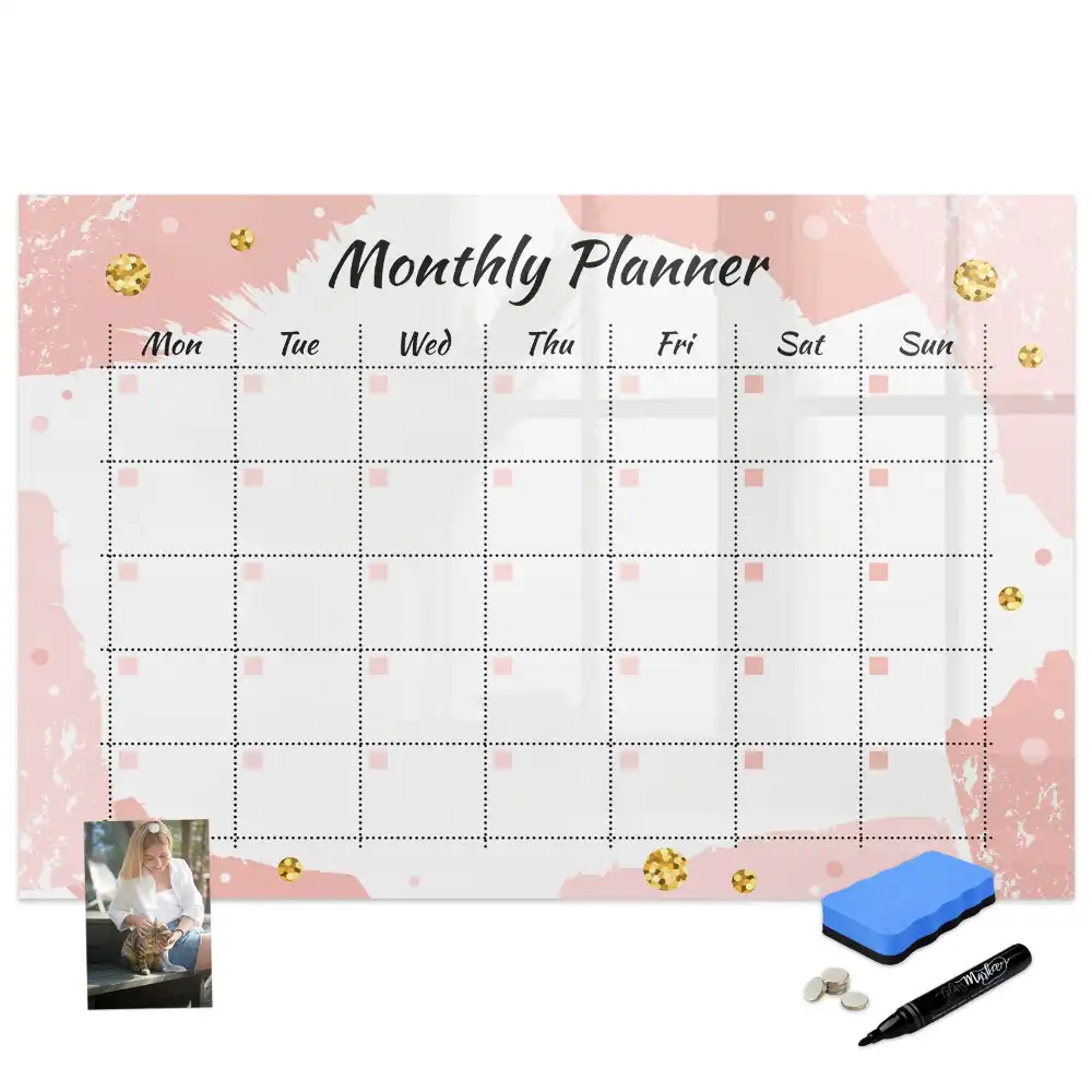 Tableau magnétique calendrier mensuel pour écriture