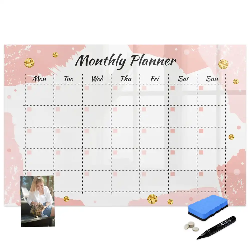 Tableau magnétique calendrier mensuel pour écriture