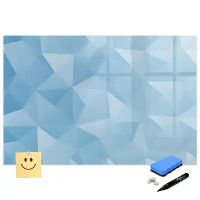 Tableau blanc magnétique effaçable à sec avec motif de pyramides abstraites