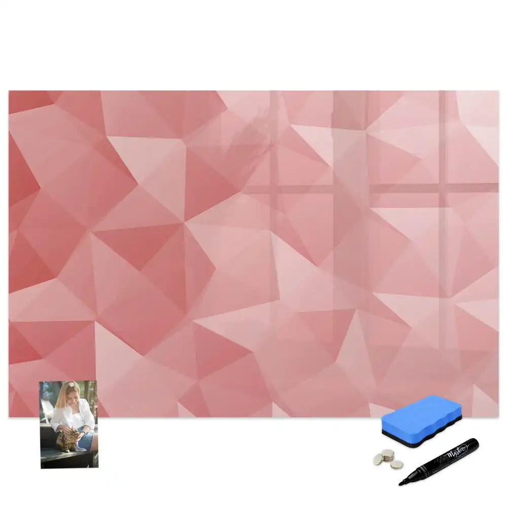Tableau blanc magnétique effaçable à sec avec motifs géométriques triangulaires