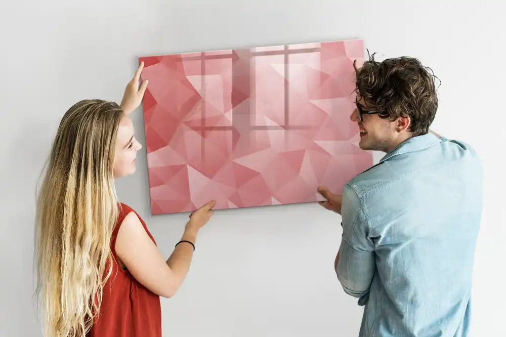 Tableau blanc magnétique effaçable à sec avec motifs géométriques triangulaires