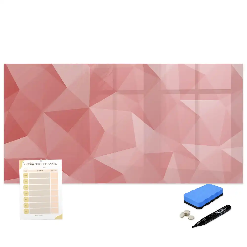 Tableau blanc magnétique effaçable à sec avec motifs géométriques triangulaires