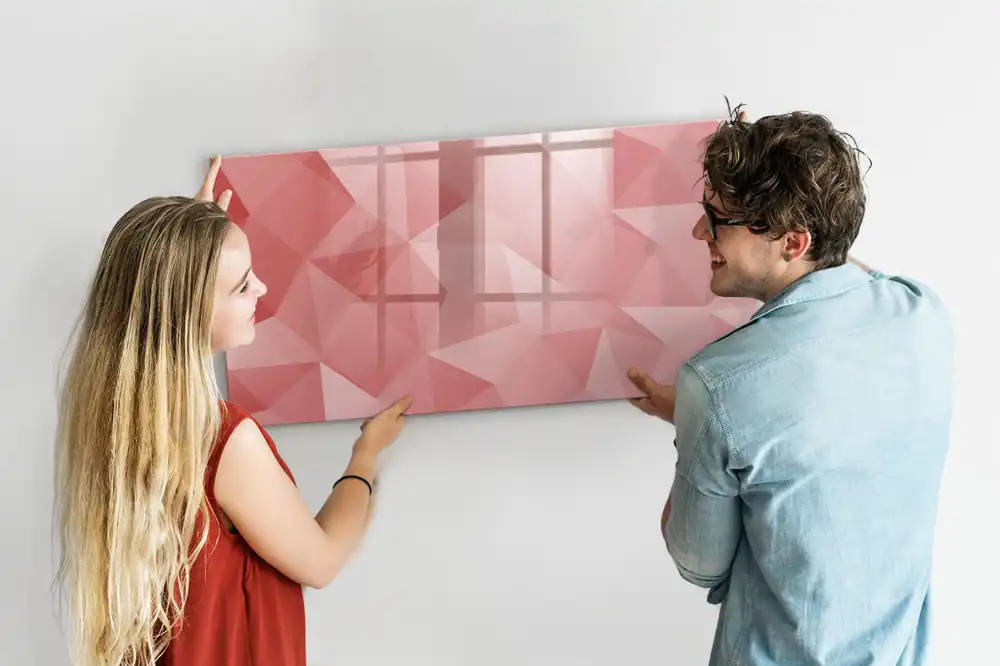 Tableau blanc magnétique effaçable à sec avec motifs géométriques triangulaires