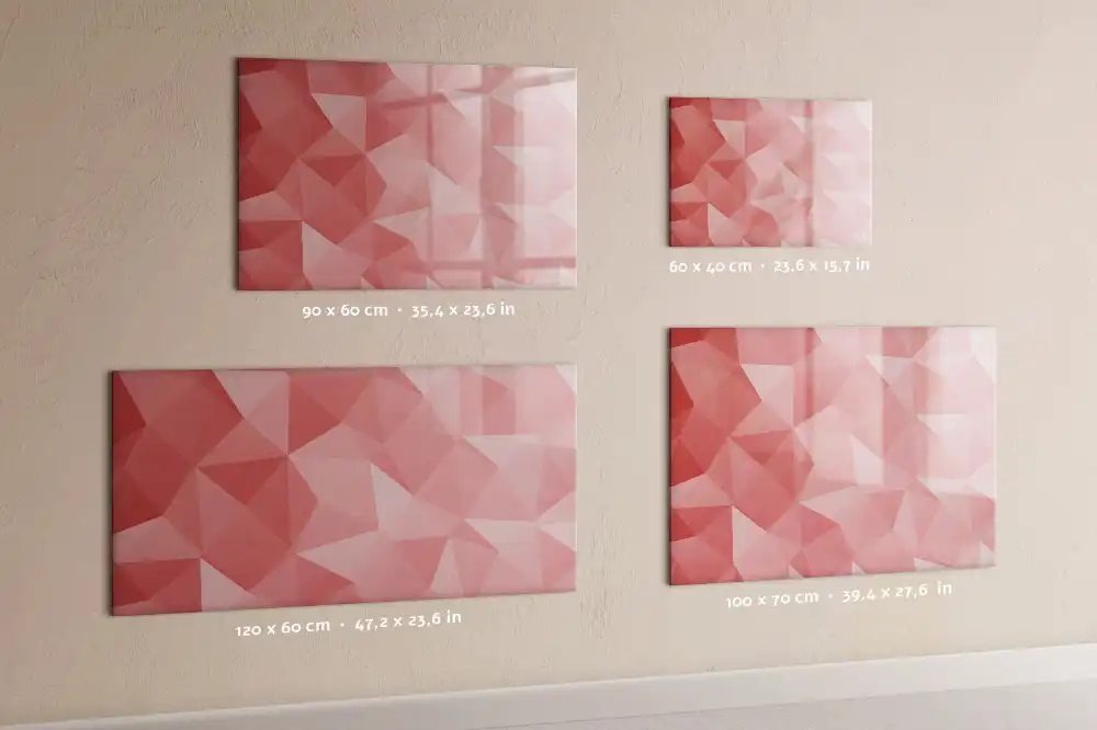 Tableau blanc magnétique effaçable à sec avec motifs géométriques triangulaires