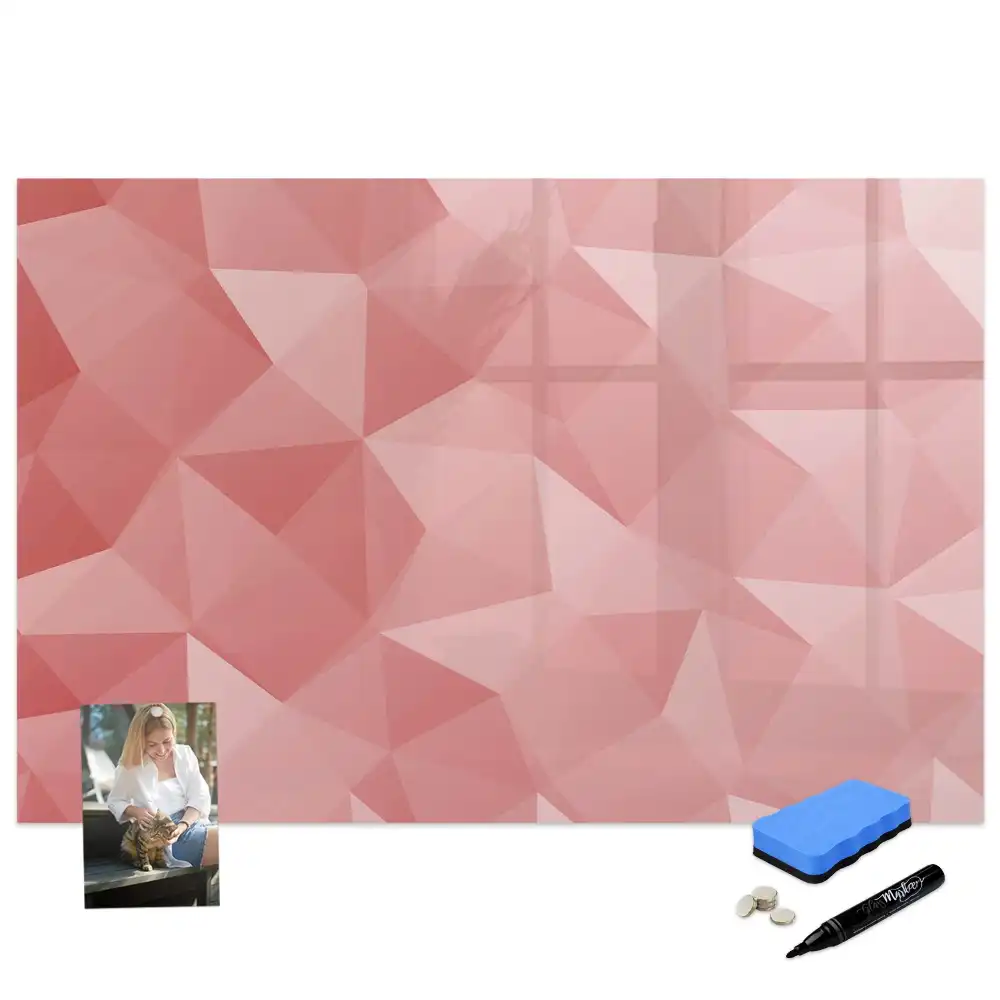 Tableau blanc magnétique effaçable à sec avec motifs géométriques triangulaires