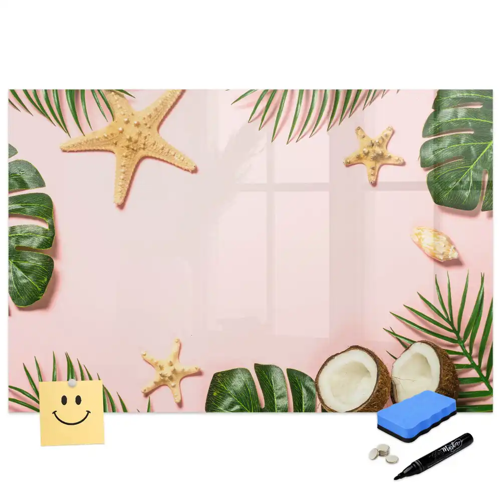 Tableau magnétique à dessiner motif climat estival et soleil