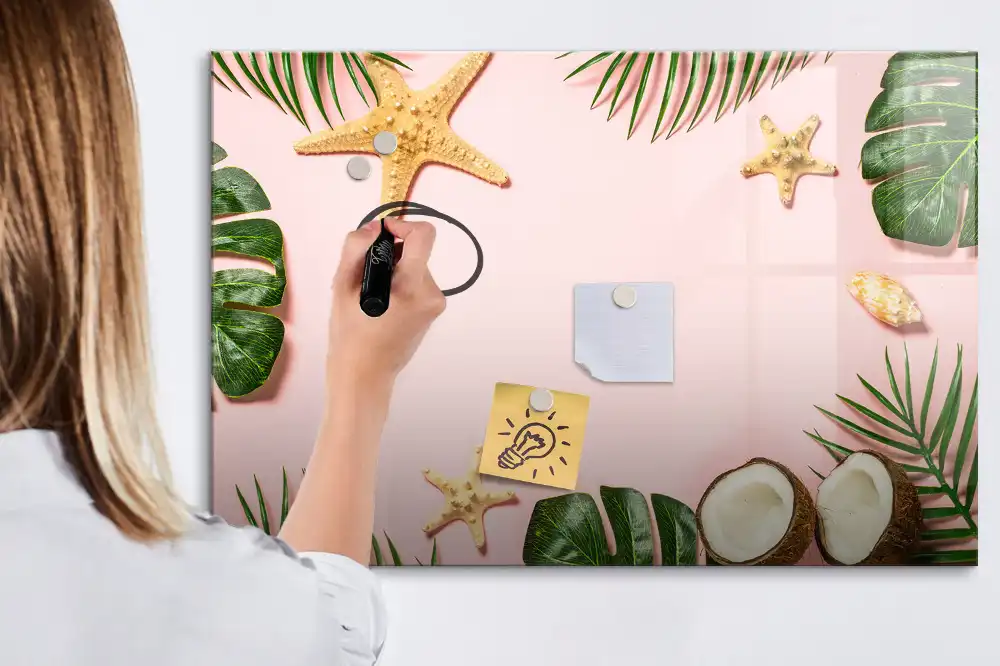 Tableau magnétique à dessiner motif climat estival et soleil