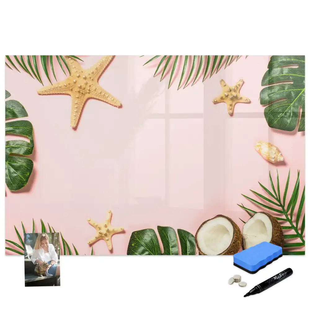 Tableau magnétique à dessiner motif climat estival et soleil
