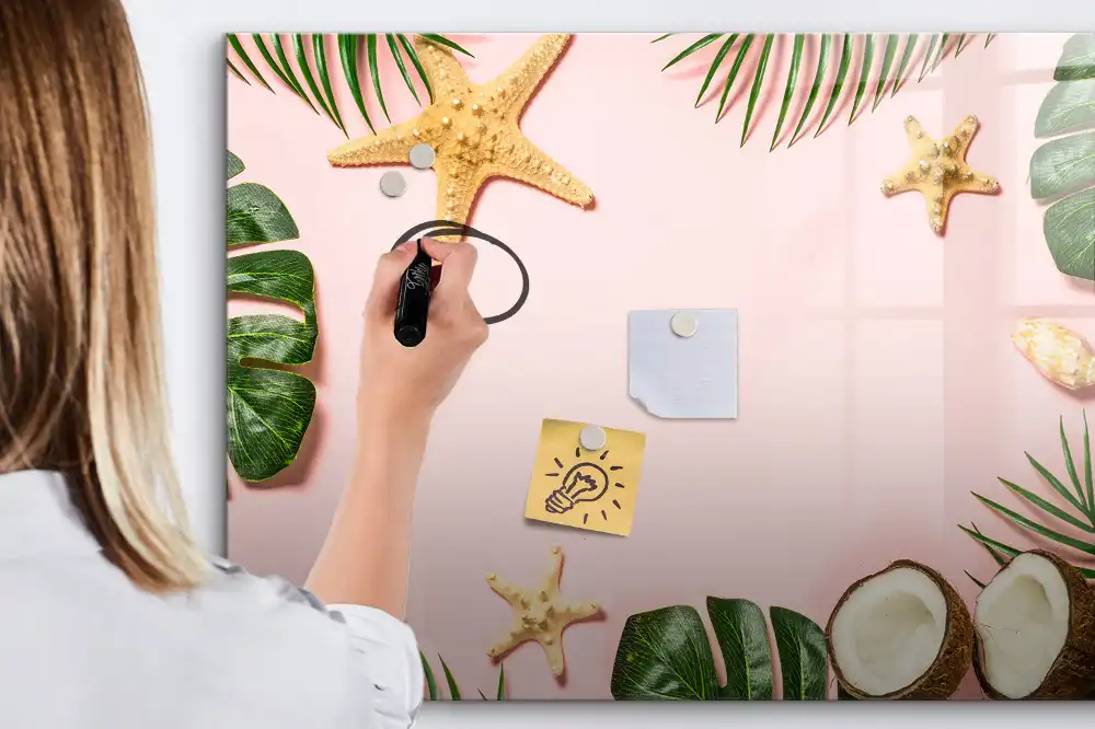 Tableau magnétique à dessiner motif climat estival et soleil