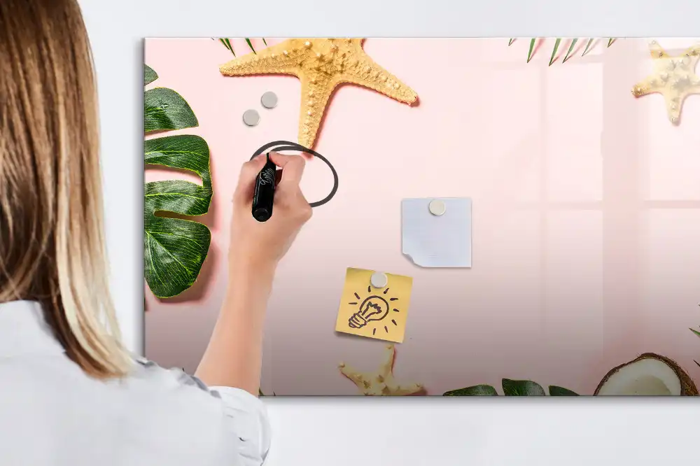 Tableau magnétique à dessiner motif climat estival et soleil