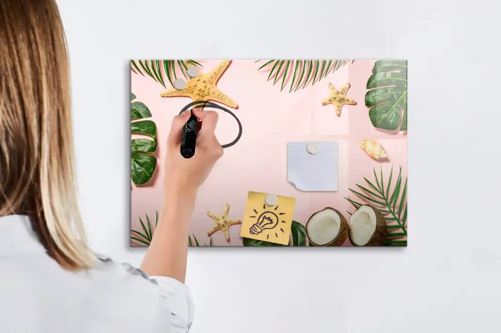 Tableau magnétique à dessiner motif climat estival et soleil