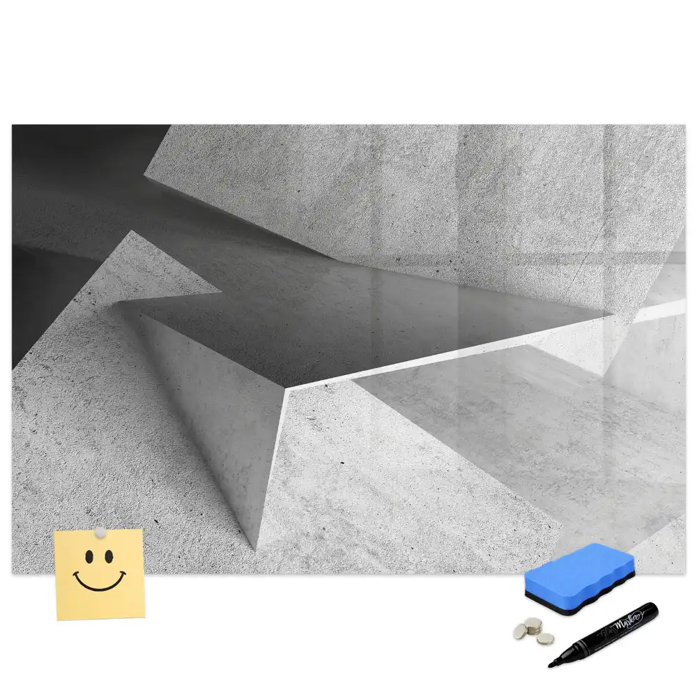 Tableau magnétique pour écriture motif triangles géométriques abstraits
