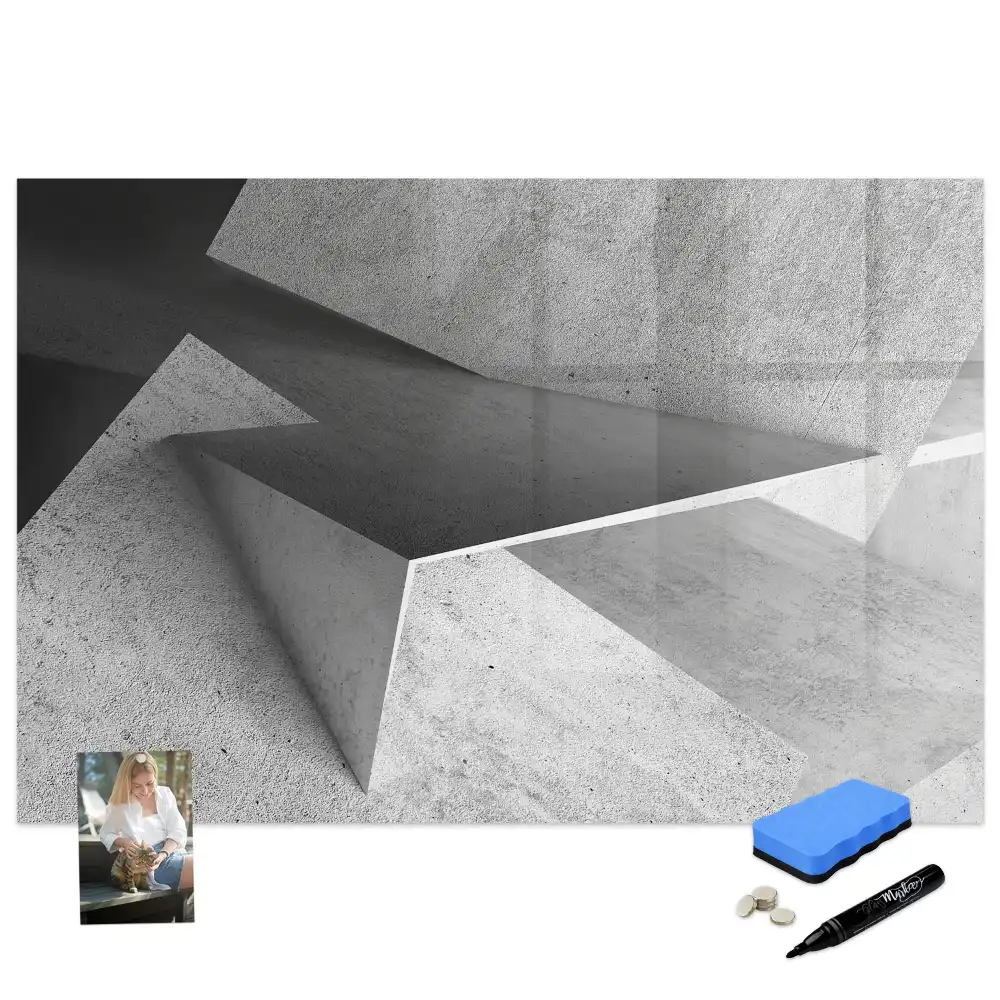 Tableau magnétique pour écriture motif triangles géométriques abstraits