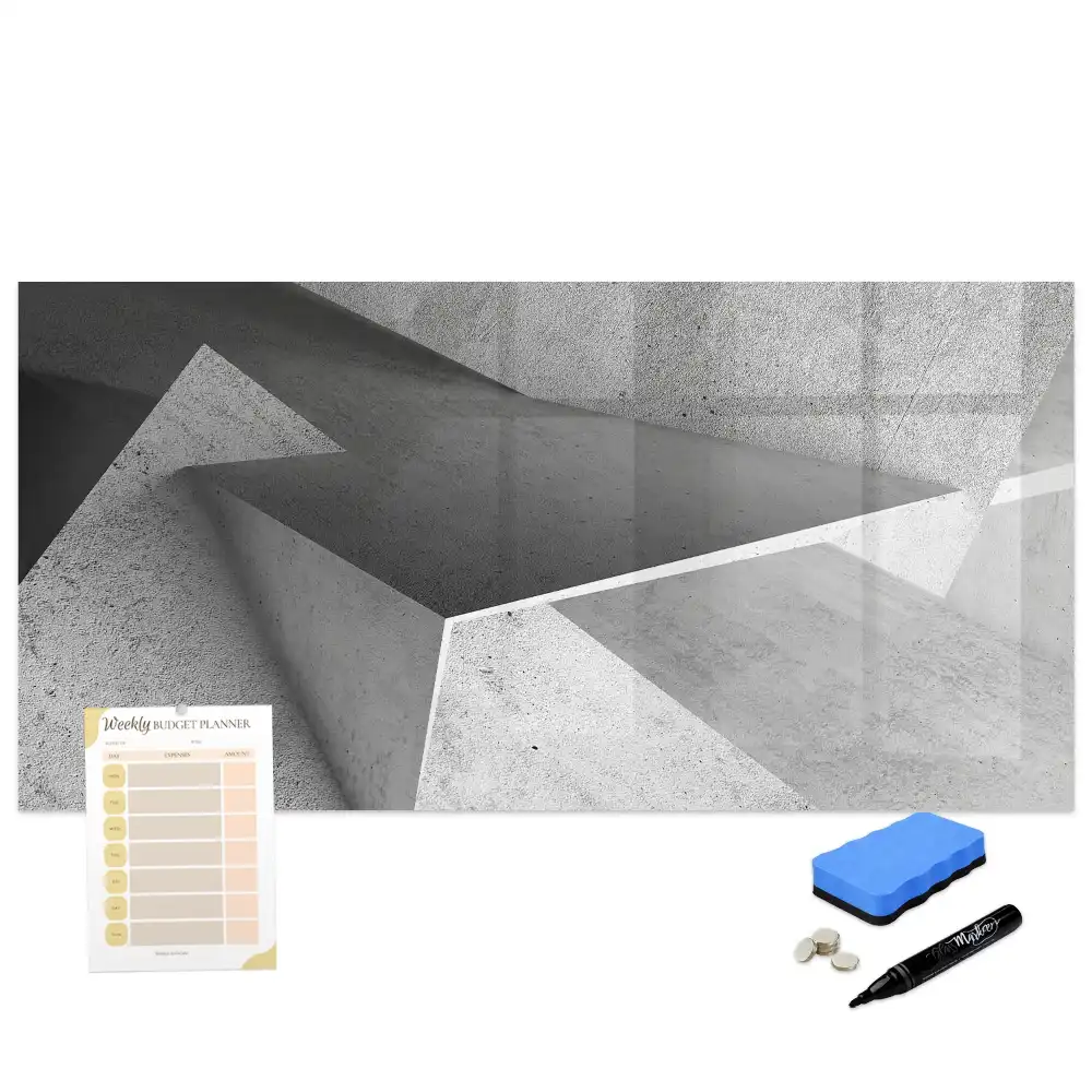 Tableau magnétique pour écriture motif triangles géométriques abstraits