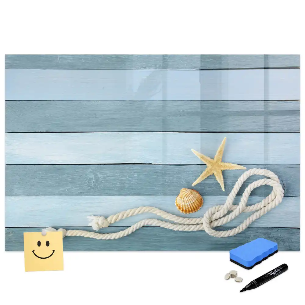 Tableau blanc magnétique effaçable à sec motif rayures de coquillage