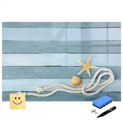 Tableau blanc magnétique effaçable à sec motif rayures de coquillage
