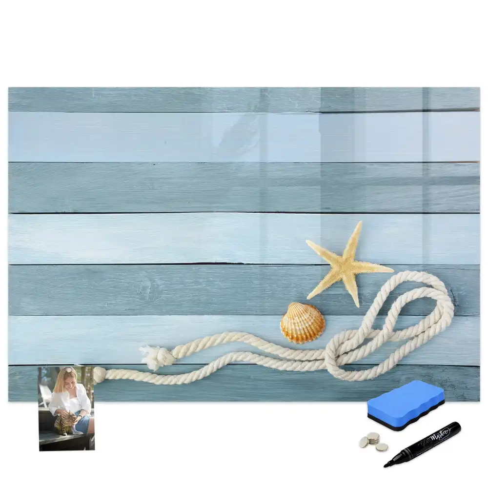 Tableau blanc magnétique effaçable à sec motif rayures de coquillage