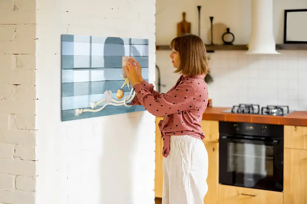Tableau blanc magnétique effaçable à sec motif rayures de coquillage