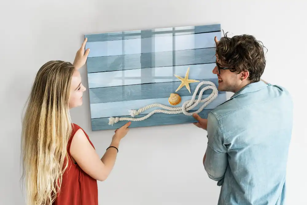 Tableau blanc magnétique effaçable à sec motif rayures de coquillage