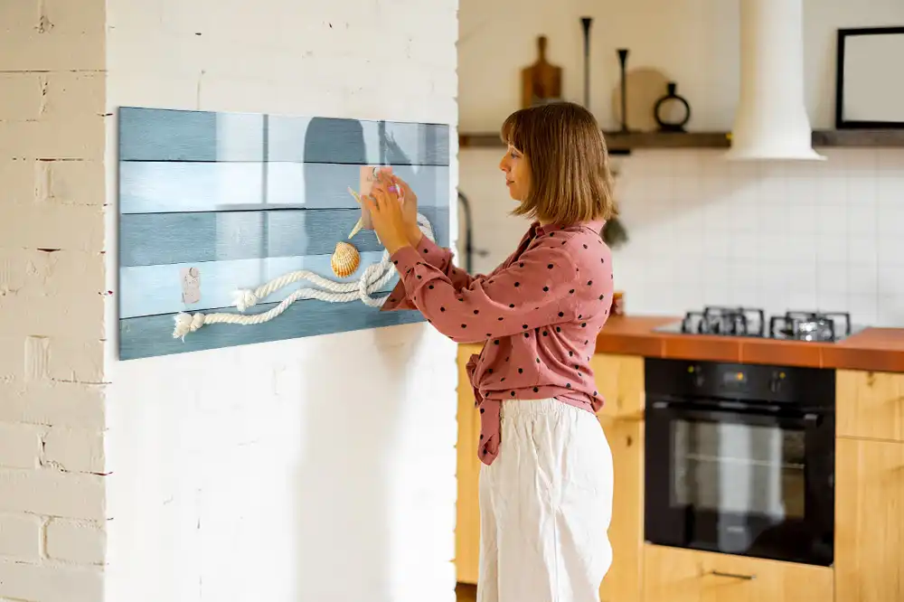 Tableau blanc magnétique effaçable à sec motif rayures de coquillage