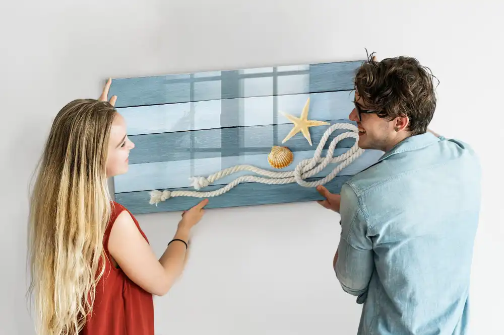Tableau blanc magnétique effaçable à sec motif rayures de coquillage
