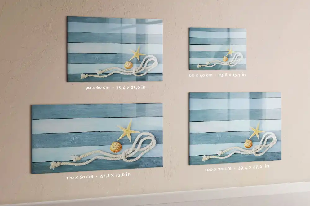 Tableau blanc magnétique effaçable à sec motif rayures de coquillage