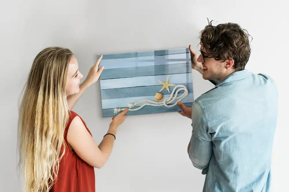Tableau blanc magnétique effaçable à sec motif rayures de coquillage