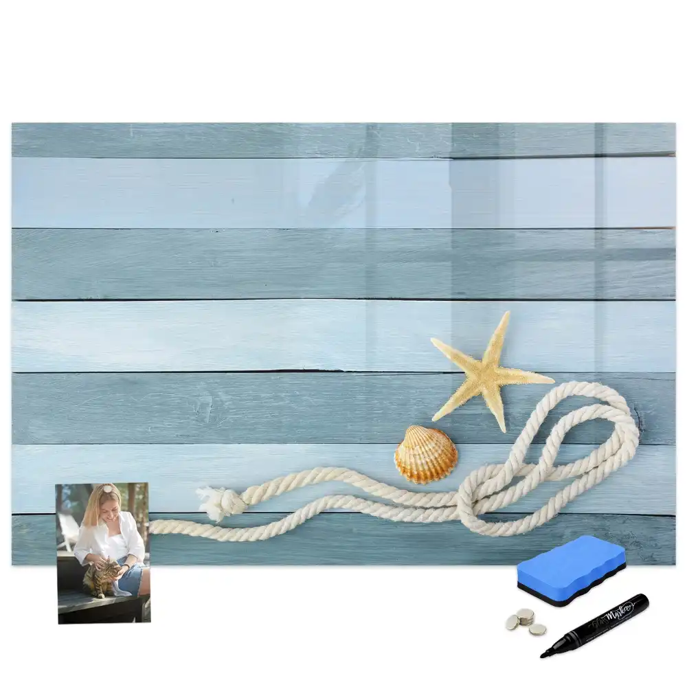 Tableau blanc magnétique effaçable à sec motif rayures de coquillage