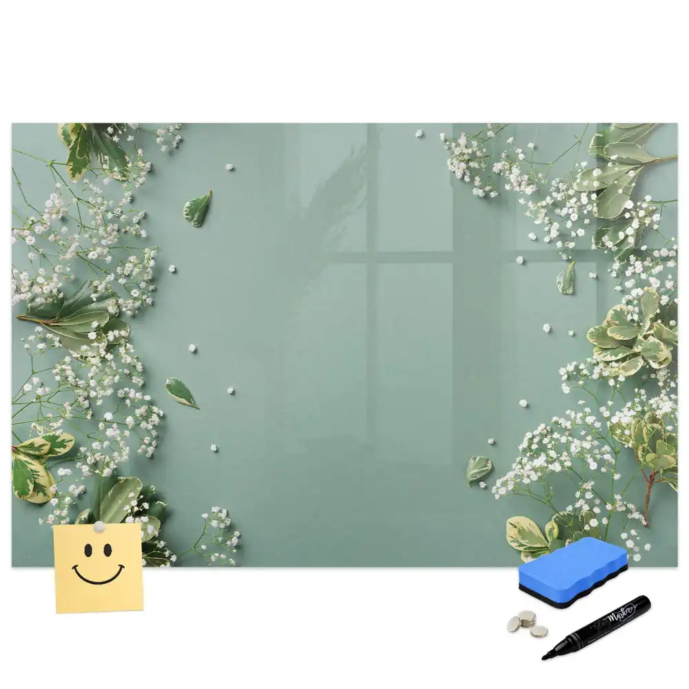 Tableau magnétique à dessiner motif fleurs subtiles et délicates