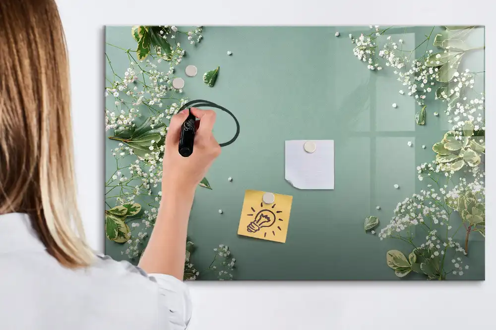 Tableau magnétique à dessiner motif fleurs subtiles et délicates