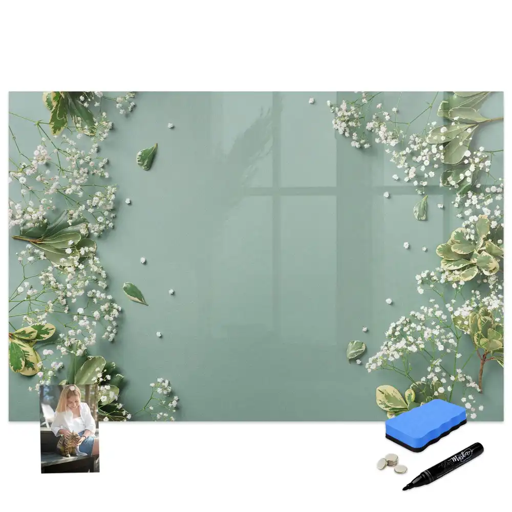 Tableau magnétique à dessiner motif fleurs subtiles et délicates