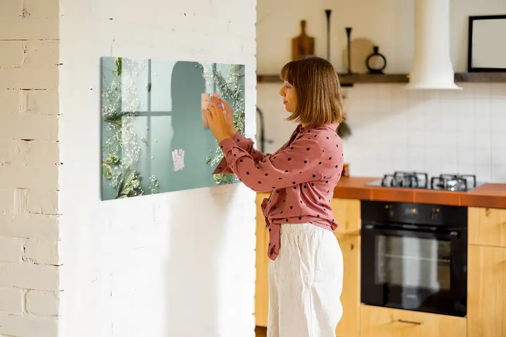 Tableau magnétique à dessiner motif fleurs subtiles et délicates