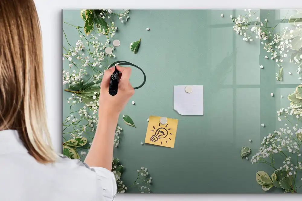 Tableau magnétique à dessiner motif fleurs subtiles et délicates