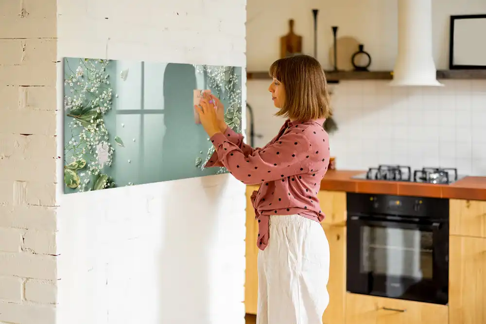 Tableau magnétique à dessiner motif fleurs subtiles et délicates
