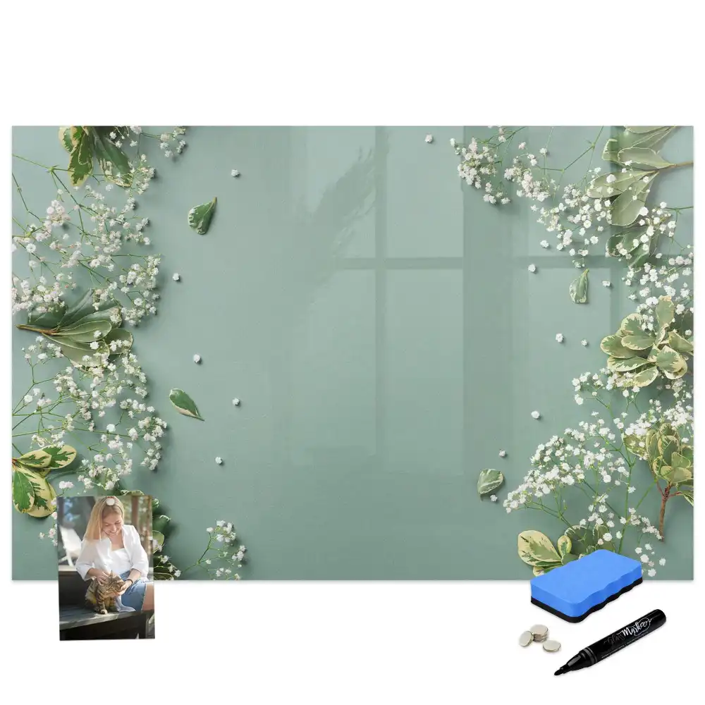 Tableau magnétique à dessiner motif fleurs subtiles et délicates