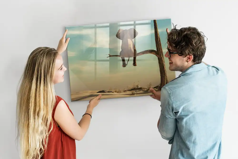Tableau magnétique pour écriture motif éléphant dans les arbres