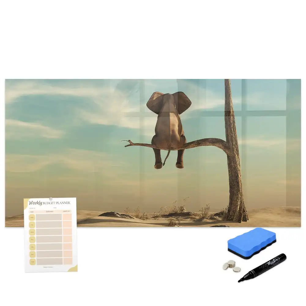 Tableau magnétique pour écriture motif éléphant dans les arbres