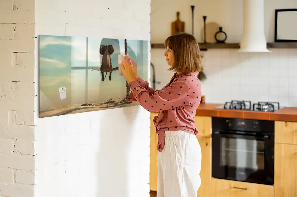 Tableau magnétique pour écriture motif éléphant dans les arbres