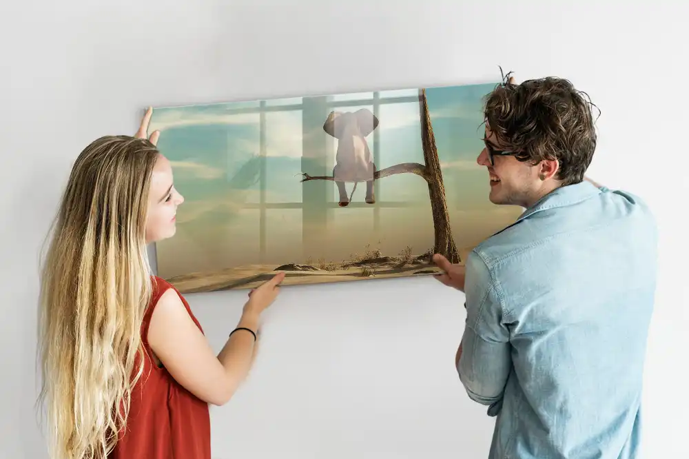 Tableau magnétique pour écriture motif éléphant dans les arbres