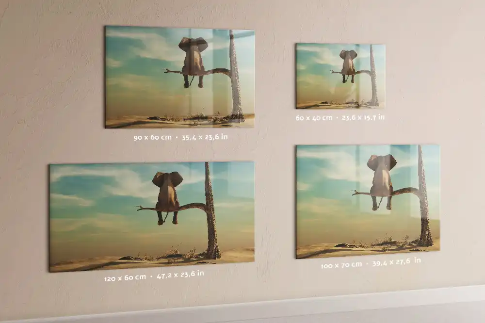 Tableau magnétique pour écriture motif éléphant dans les arbres