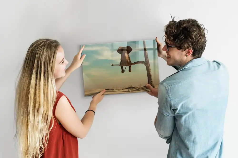Tableau magnétique pour écriture motif éléphant dans les arbres