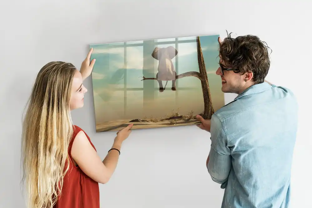 Tableau magnétique pour écriture motif éléphant dans les arbres